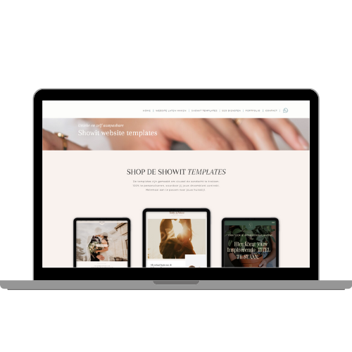 Showit websites templates voor creatieve ondernemers zoals fotografen, coaches en weddingplanners.